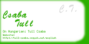 csaba tull business card